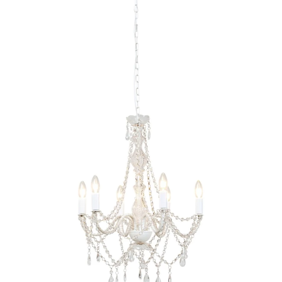 KARE Design Modern 6-Arm Crystal Pendant Light - Starlight Clear Glass Chandelier for Dining Room