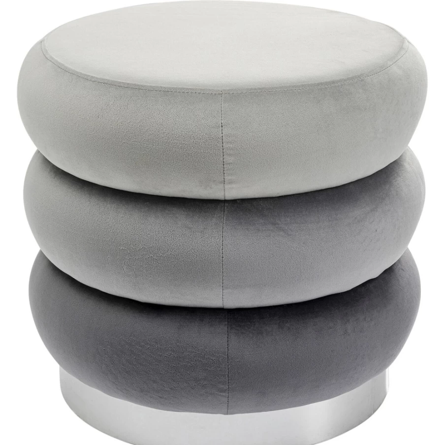 "KARE Design Grey Sandwich Stool - 45cm Height Modern Bar Stool"