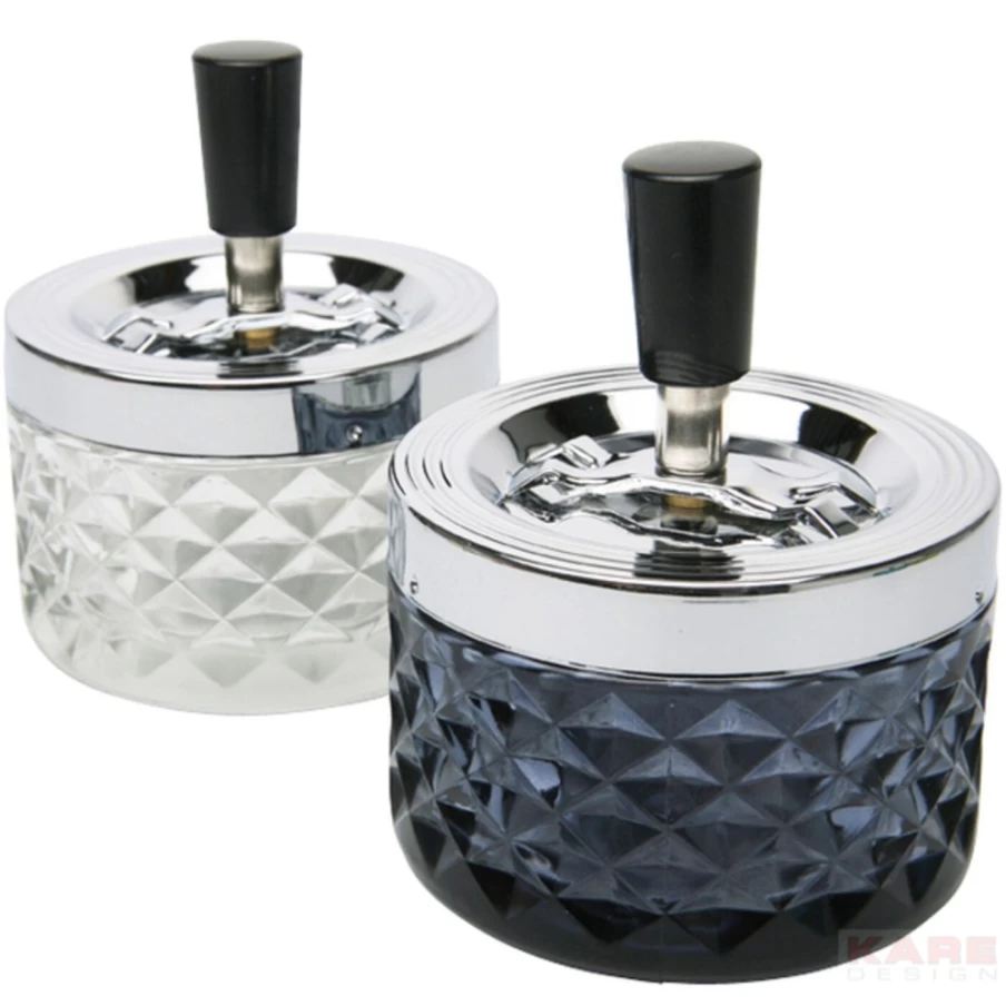 KARE Design Modern Crystal Glass Ashtray for Smoking - Stylish Assorted Color Smoke Tray