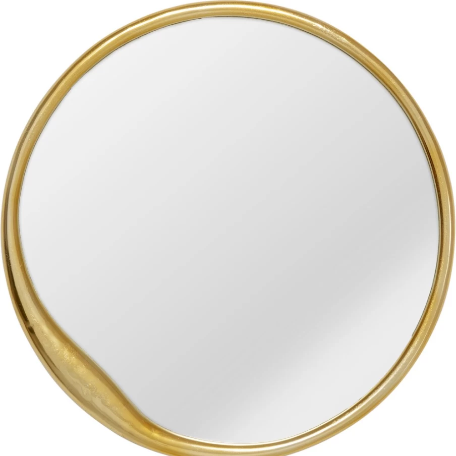 "KARE Design Tina Gold Wall Mirror - 61Cm Round Decorative Mirror for Modern Interiors"