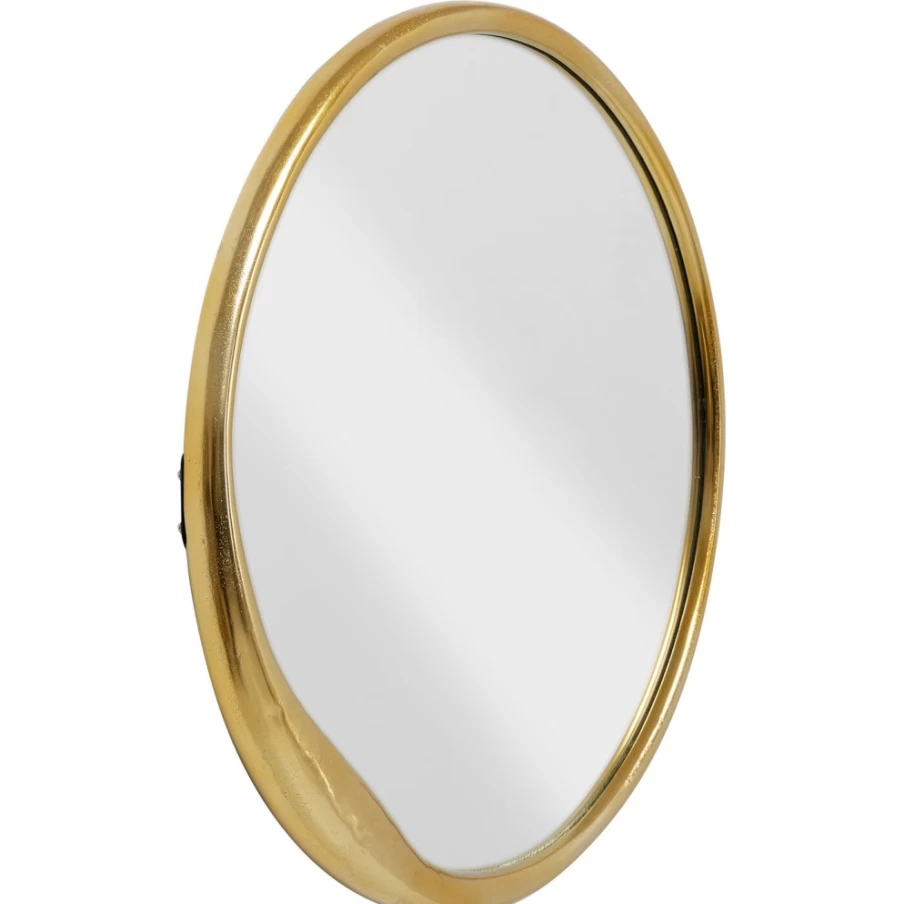 "KARE Design Tina Gold Wall Mirror - 61Cm Round Decorative Mirror for Modern Interiors"