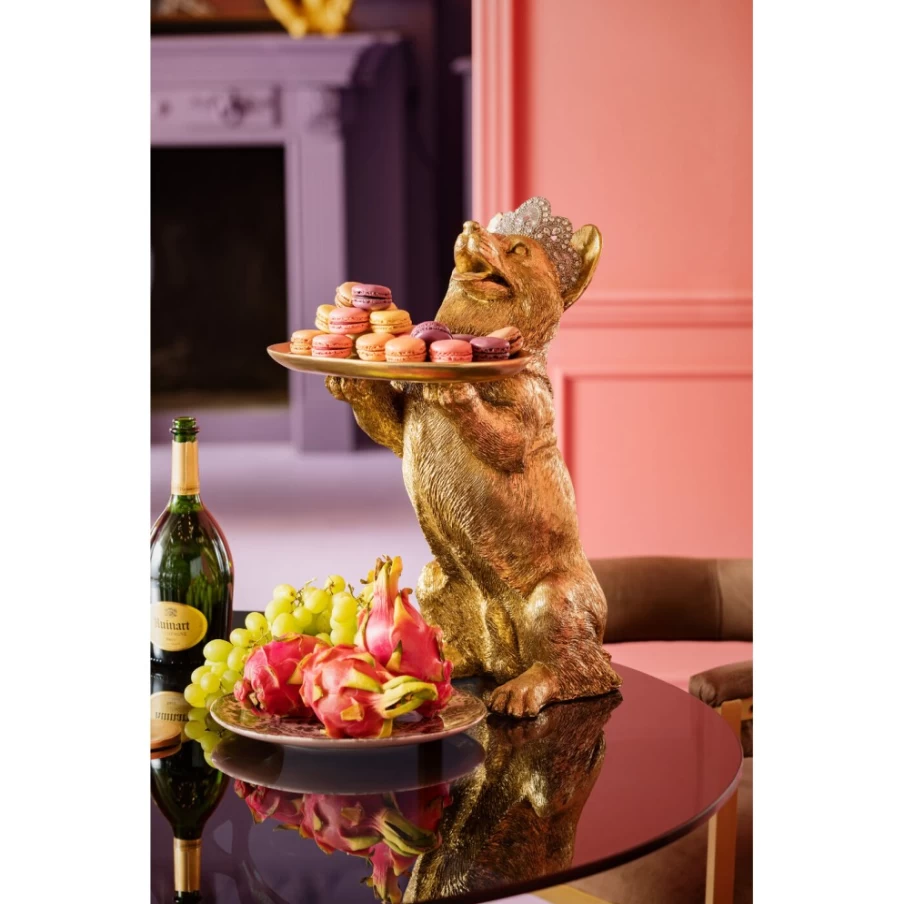 KARE Design Royal Butler Standing Corgi Dog Statue - 50cm Decorative Figurine for Home & Garden