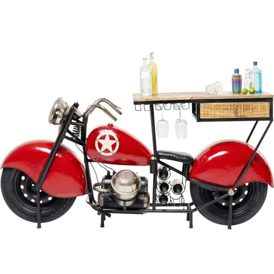 "KARE Design Red Bar Motorbike - Stylish Retro Motorcycle Decor"