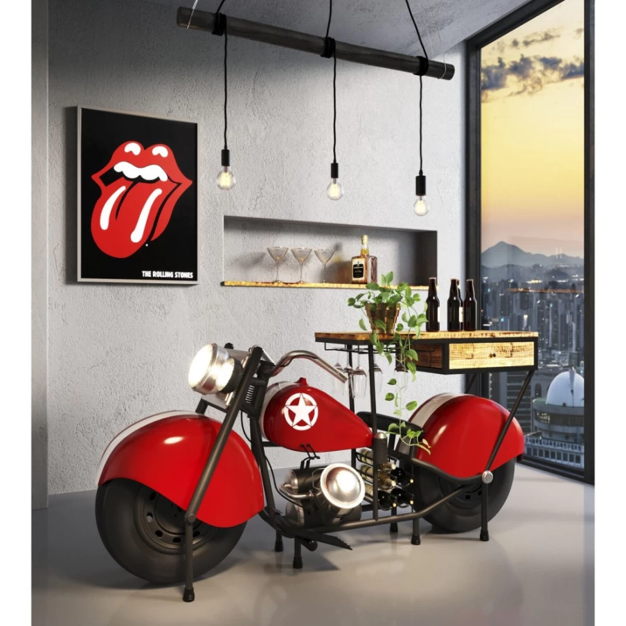 "KARE Design Red Bar Motorbike - Stylish Retro Motorcycle Decor"