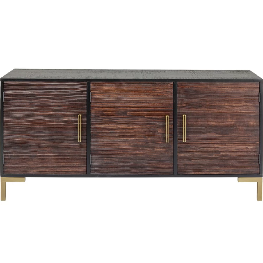 "KARE Design Olbia Dark Wood Sideboard 160cm Wide Modern Storage Cabinet"