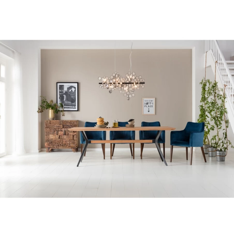 KARE Design Modern Oak Dining Table Downtown 220 x 100 cm Solid Wood Rectangular Kitchen Table