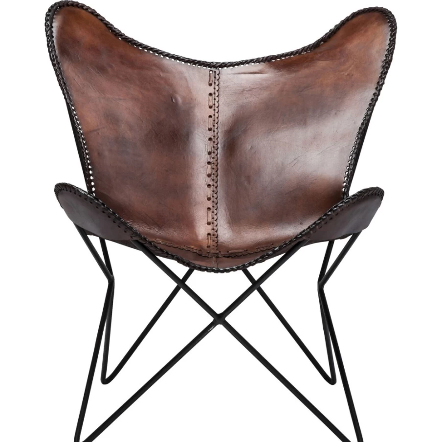 KARE Design Modern Butterfly Armchair in Brown - Stylish Lounge Chair for Living Room