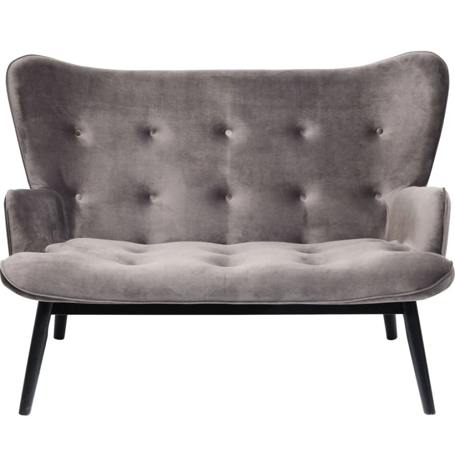 "KARE Design Vicky 2-Seater Velvet Sofa in Grey and Black | Modern Luxury Furniture"