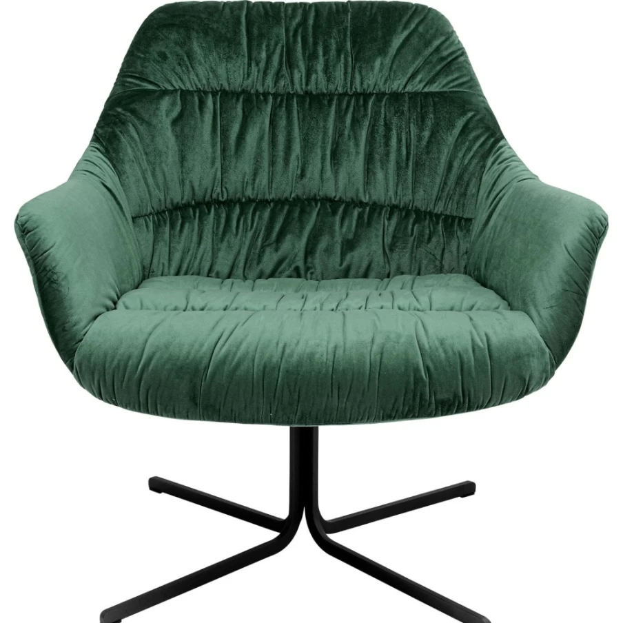 "KARE Design Bristol Green Swivel Armchair – Modern Rotating Lounge Chair"