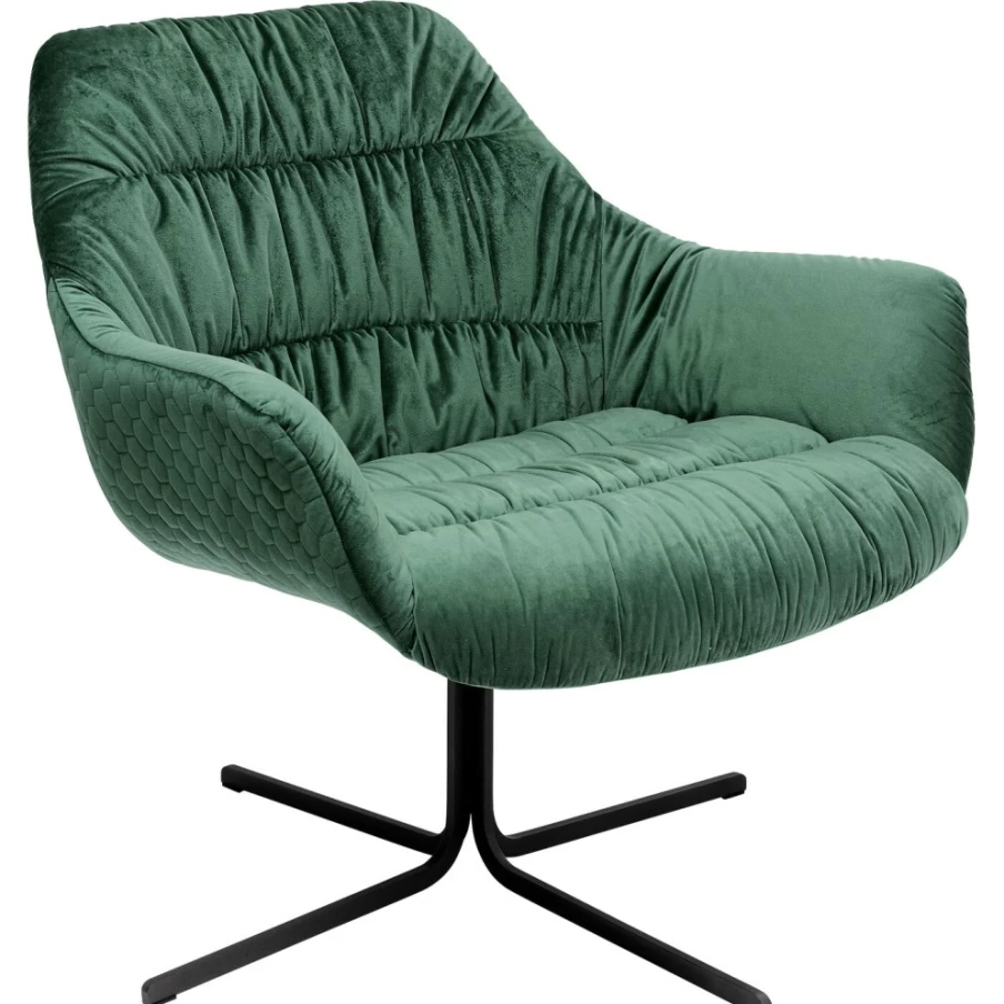 "KARE Design Bristol Green Swivel Armchair – Modern Rotating Lounge Chair"
