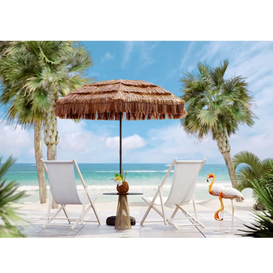 "KARE Design Modern Cream Deck Chair – Lightweight Portable Summer Outdoor Lounge Chair"