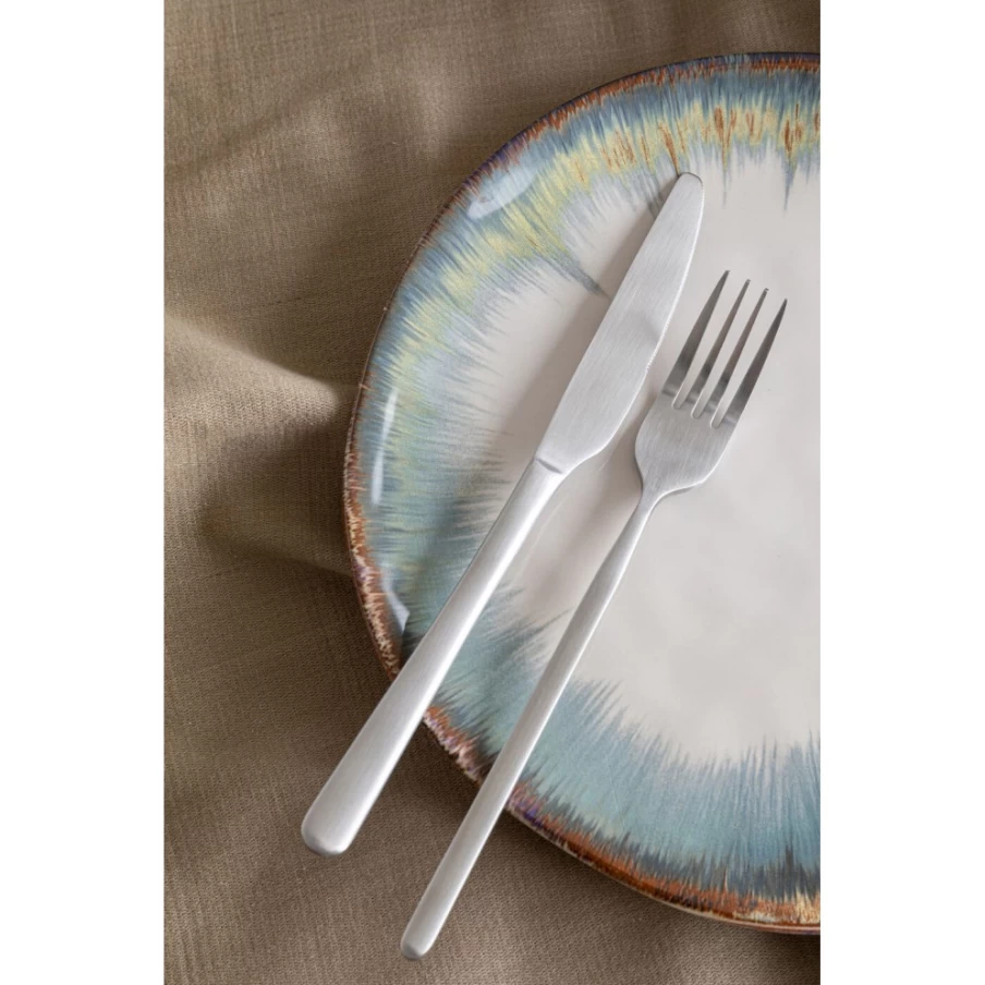 KARE Design Gloria Matte Silver Cutlery Set - 16-Piece Stainless Steel Flatware
