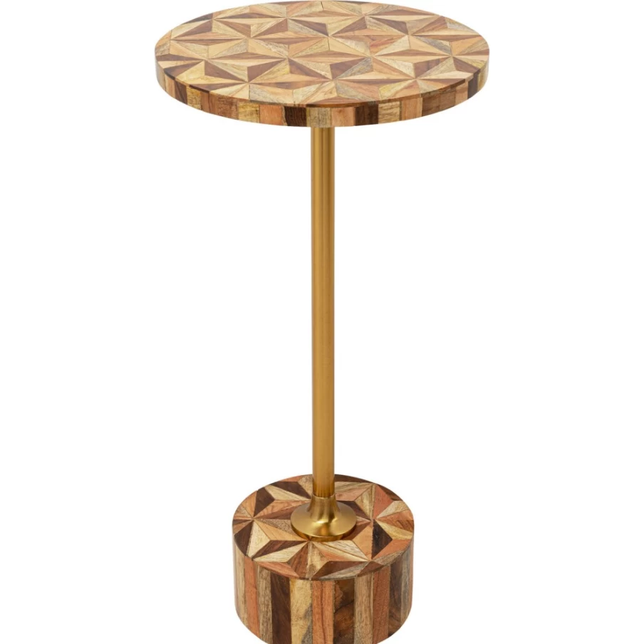 KARE Design Domero Geo Brown Side Table - 25cm Modern Accent Table for Living Room