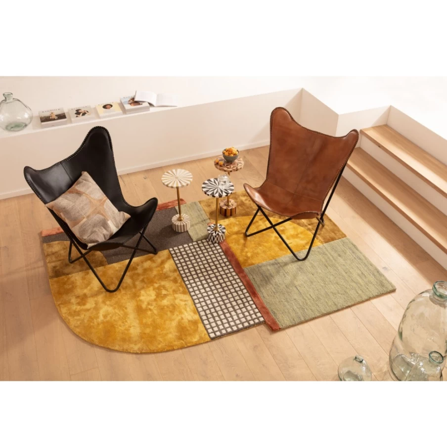 KARE Design Domero Geo Brown Side Table - 25cm Modern Accent Table for Living Room