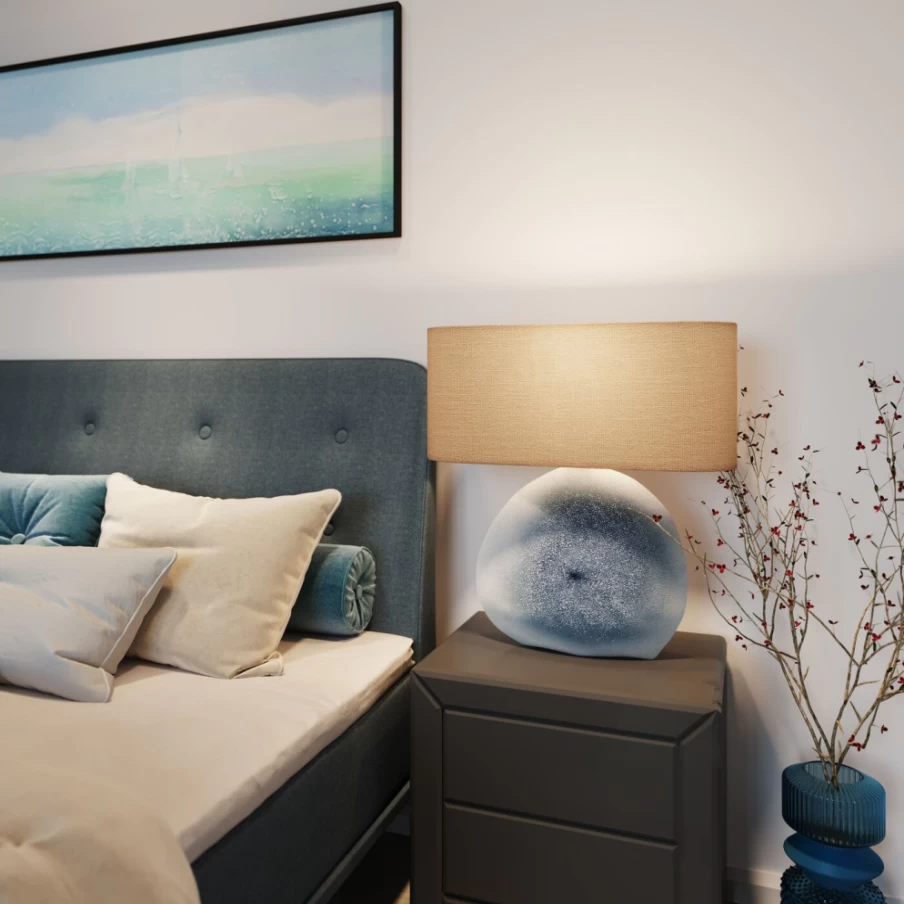 KARE Design Modern Agate Blue Table Lamp - 57cm Handcrafted Decorative Lighting for Home & Office