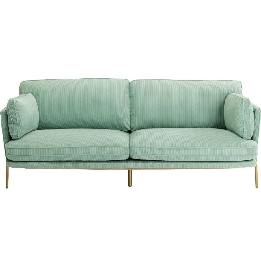 "KARE Design Shirly 3-Seater Sofa in Mint Green, 221cm Wide, Modern Living Room Furniture"