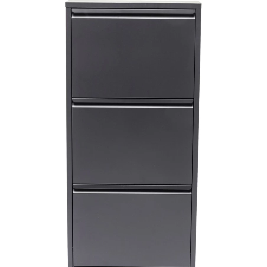KARE Design Shoe Storage Container Caruso 3 in Anthracite - Modern Shoe Cabinet for Organized Entryway