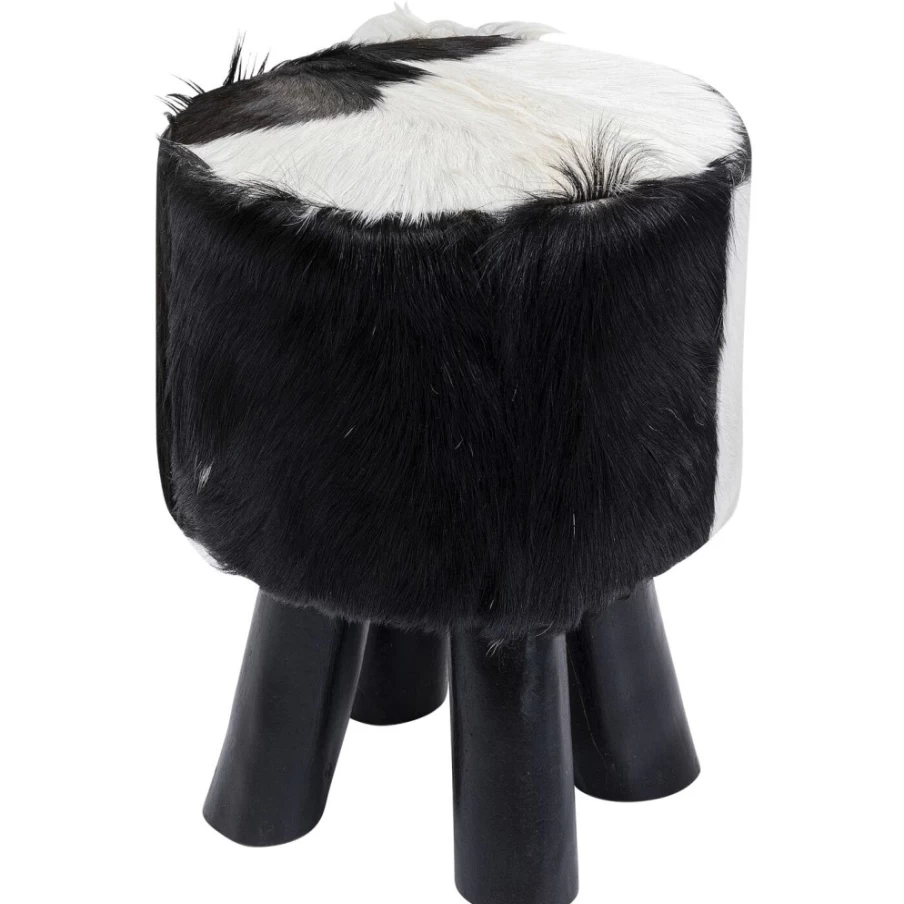 KARE Design Flint Stone Black Stool - 35cm Height Modern Bar Stool