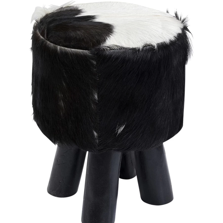 KARE Design Flint Stone Black Stool - 35cm Height Modern Bar Stool