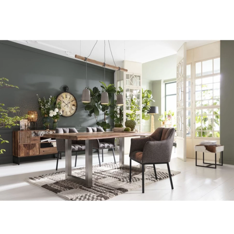 "KARE Design Modern Wooden Dining Table - Natural Finish, 160x80cm, Solid Wood, Scandinavian Style"