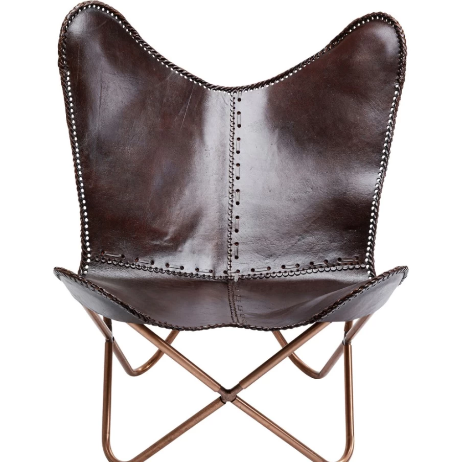 "KARE Design Modern Butterfly Armchair in Brown – Stylish Lounge Chair for Living Room"