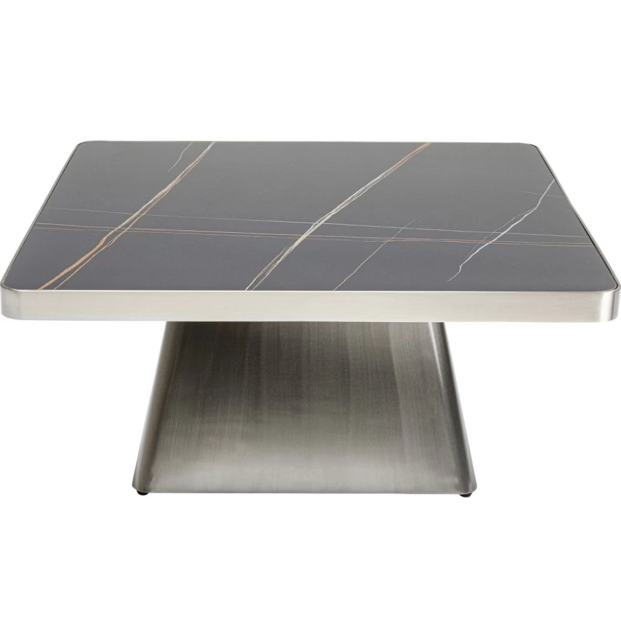 KARE Design Miler Silver Coffee Table - 80x80cm Modern Square Living Room Table