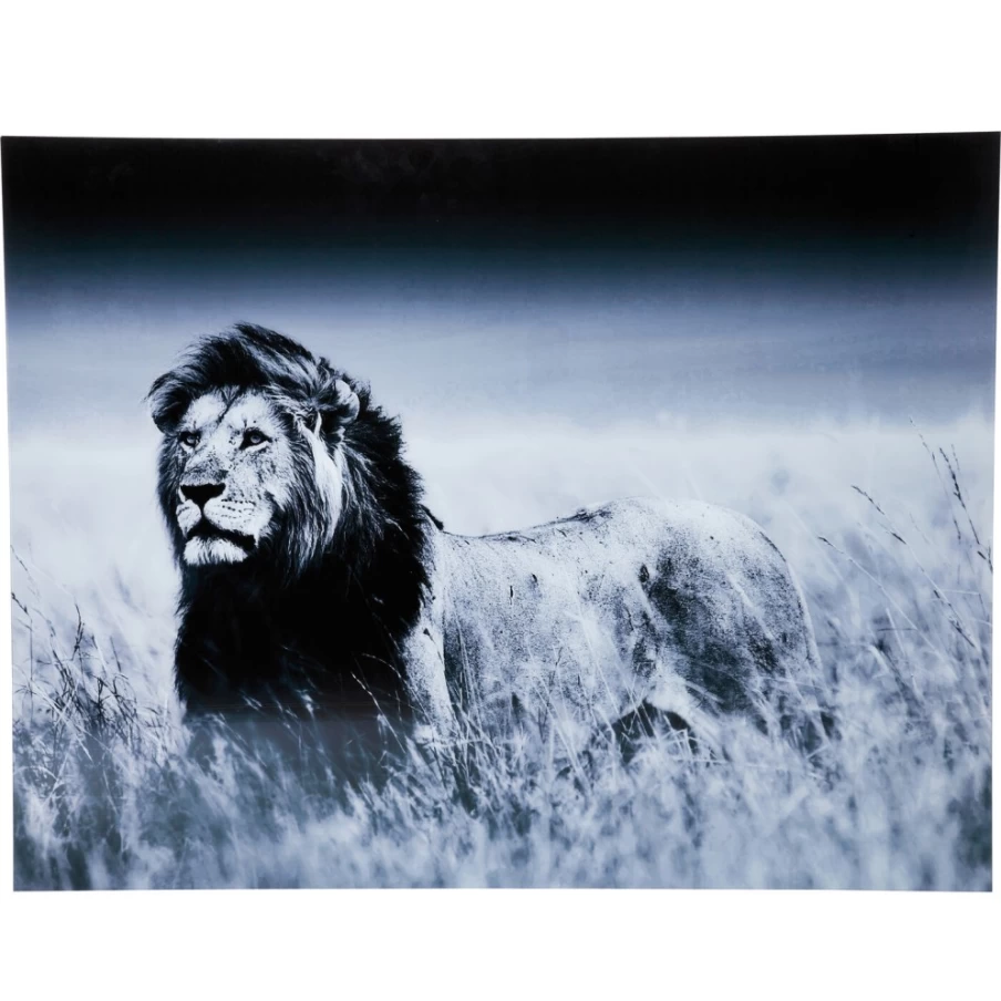"KARE Design Modern Lion King Art Glass Panel Standing Decor 160x120cm"