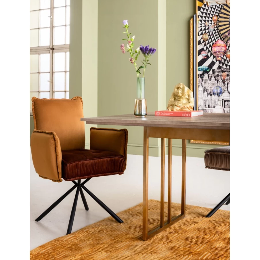KARE Design Chelsea Brown Armchair - Modern Lounge Chair with Armrests for Living Room