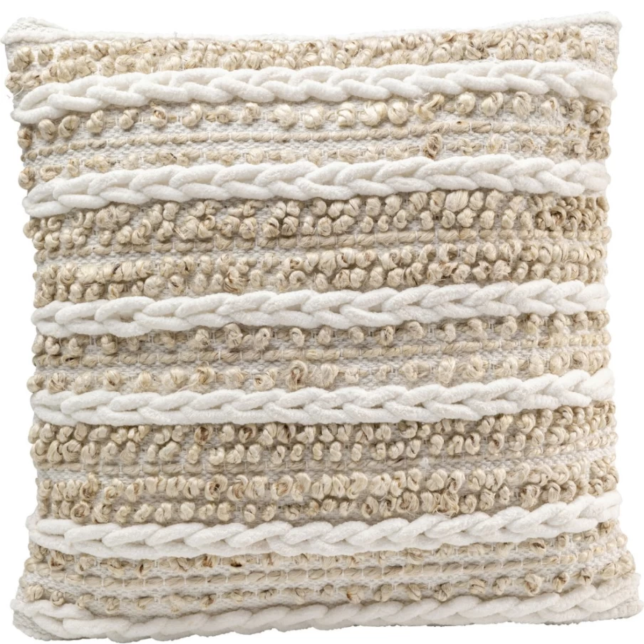 KARE Design Beige Cushion Loop Knit Pillow Cover 45x45 cm Home Decor Textured Throw Pillow