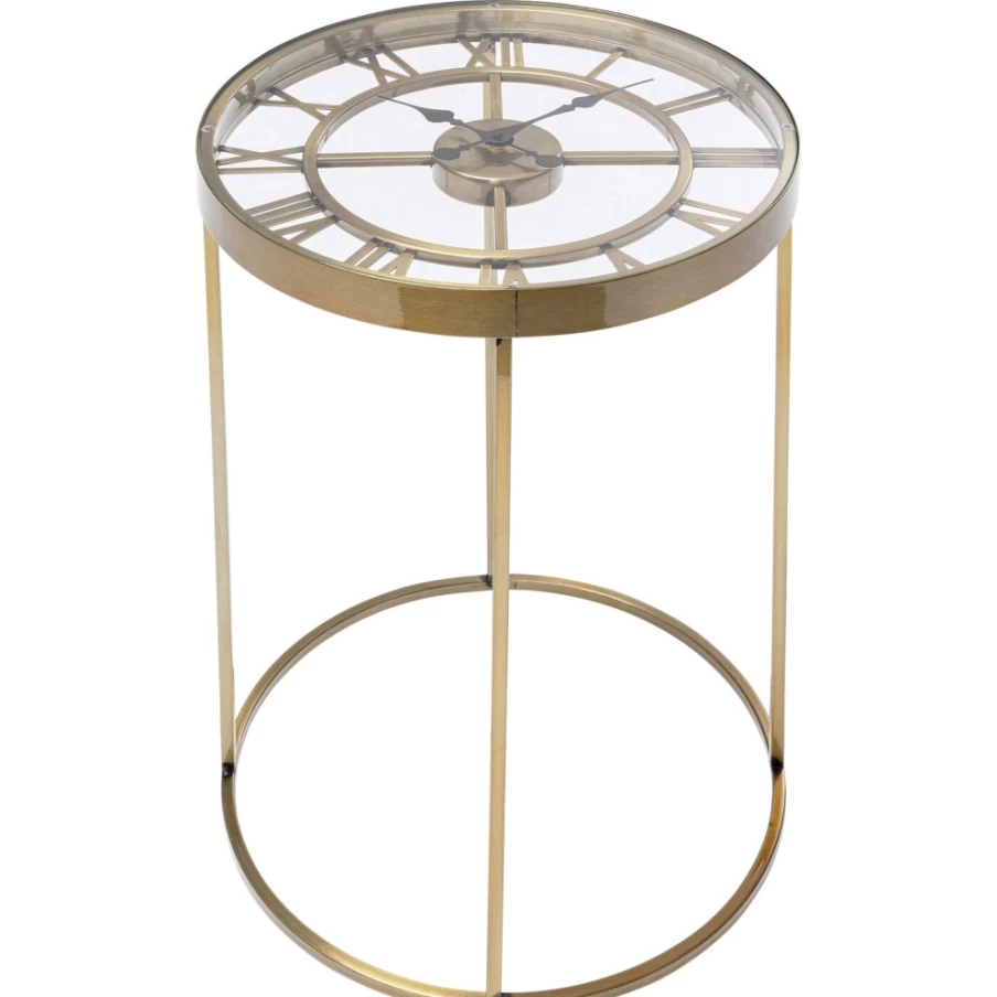 KARE Design Roman Brass Side Table - 42cm Round Accent Table, Vintage Home Decor