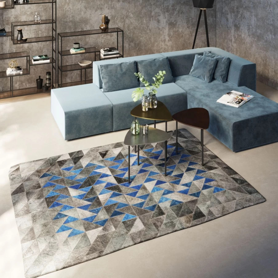 KARE Design Modern Grey Triangle Pattern Area Rug 170x240 cm for Living Room and Bedroom