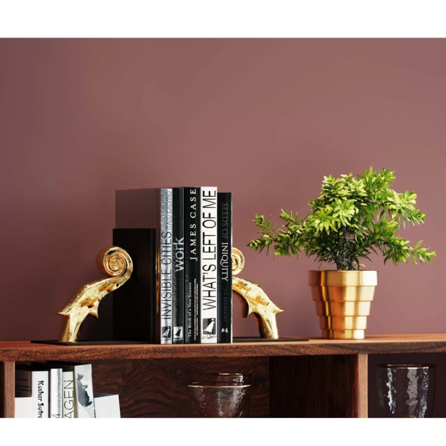 KARE Design Modern Music Note Bookends - Set of 2 Decorative Book Holders for Shelves