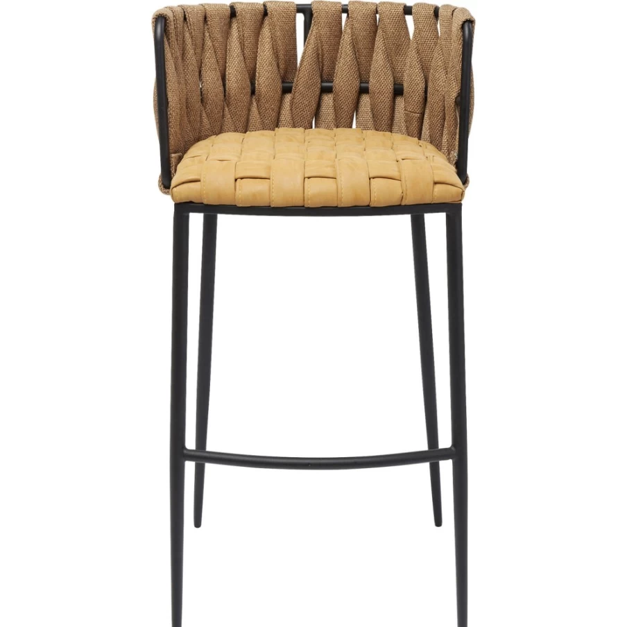 "KARE Design Cheerio Yellow Bar Stool - Modern Kitchen & Dining Counter Height Chair"