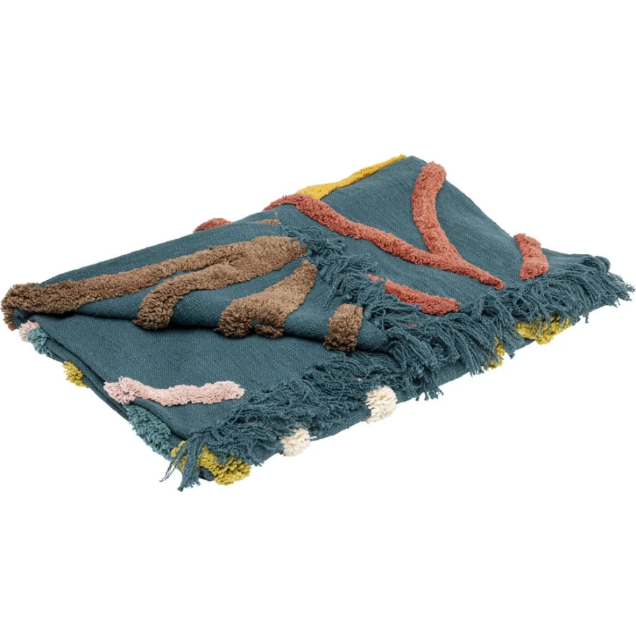 KARE Design Modern Blanket 200x150 cm - Soft Fleece Fogli Throw for Cozy Comfort