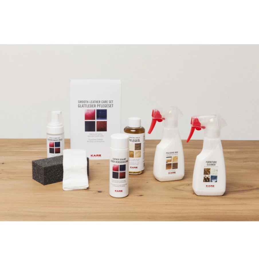 KARE Design Leather Care Kit - 4-Piece Set for Leather Maintenance & Protection