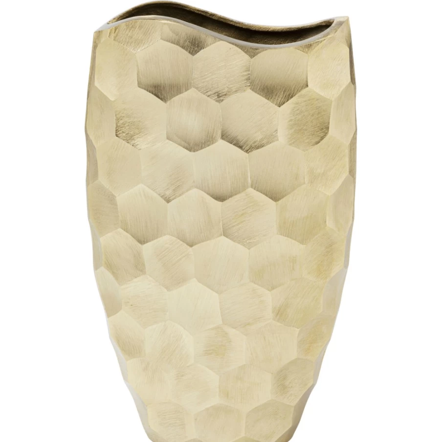 KARE Design Modern Deco Vase Sacramento Comb in Champagne Gold - 59cm Tall Home Decor