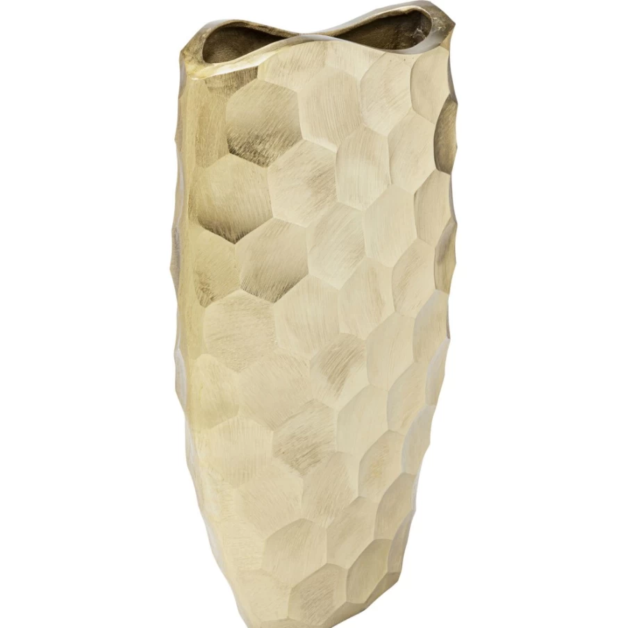 KARE Design Modern Deco Vase Sacramento Comb in Champagne Gold - 59cm Tall Home Decor