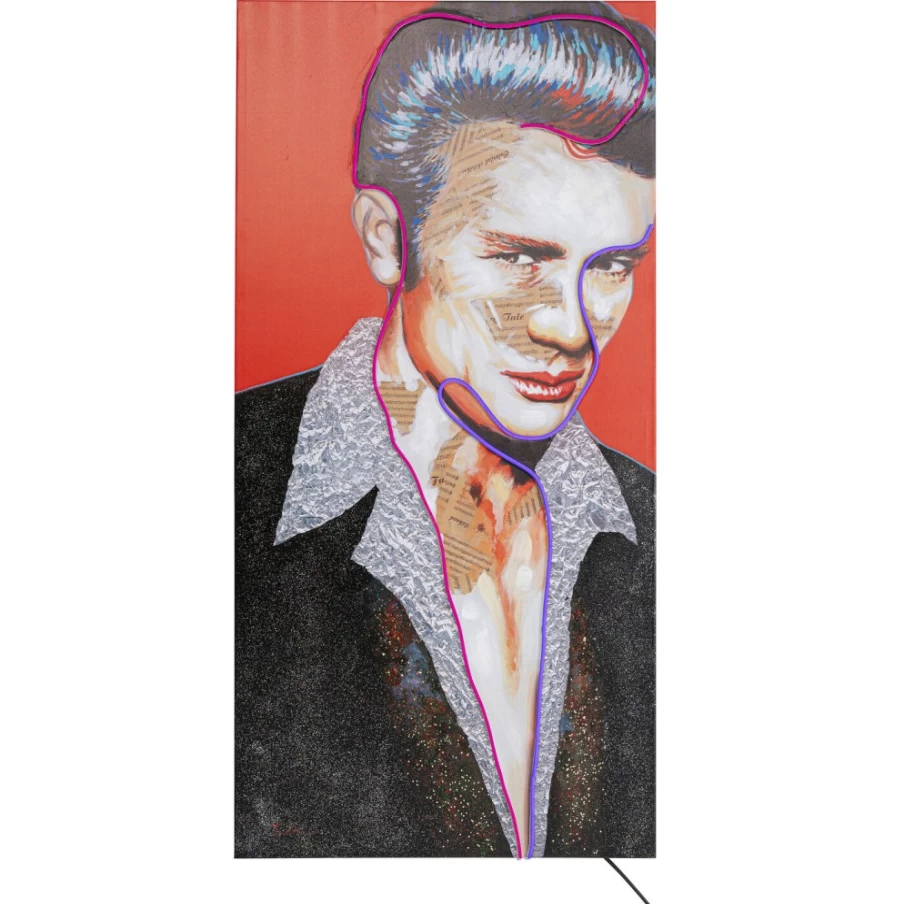 "KARE Design Modern Neon Wall Art 'Picture Touched Idol James' 160x80cm Vibrant LED Decor"