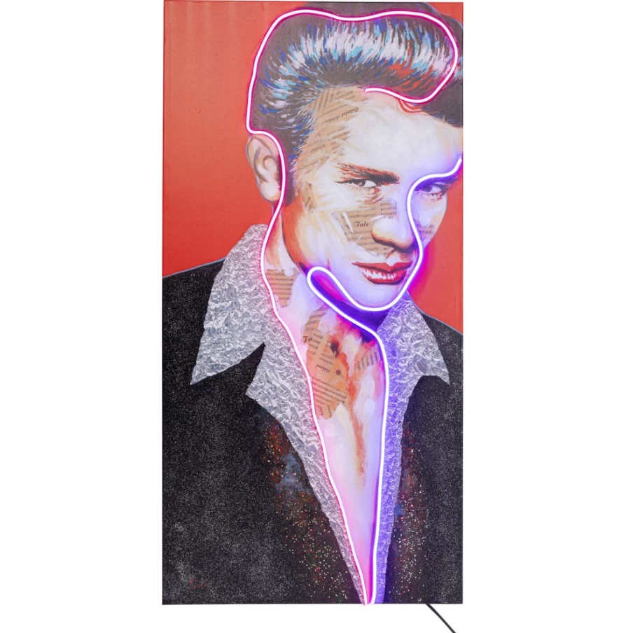 "KARE Design Modern Neon Wall Art 'Picture Touched Idol James' 160x80cm Vibrant LED Decor"