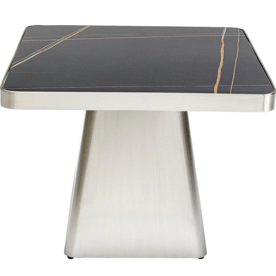 KARE Design Miler Silver Side Table - 60x60cm Modern Nightstand or End Table
