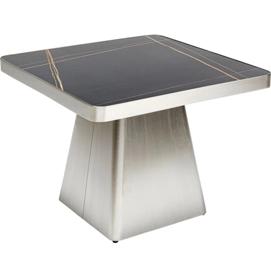 KARE Design Miler Silver Side Table - 60x60cm Modern Nightstand or End Table