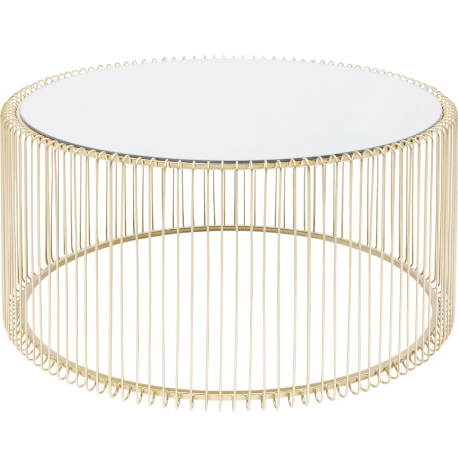 KARE Design Brass Coffee Table Wire Uno - 80cm Modern Side Table for Living Room
