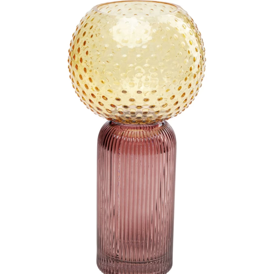 KARE Design Modern Duo-Tone Yellow and Purple Vase - 31cm Tall Decorative Home Decor