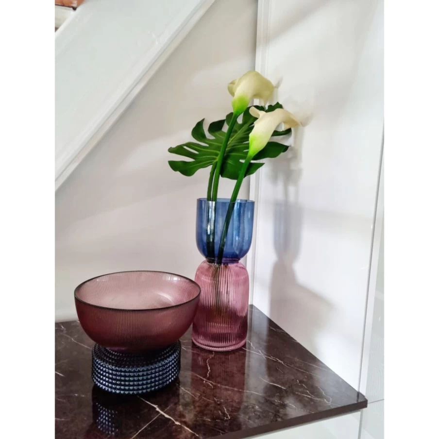 KARE Design Modern Duo Vase Set - Red & Blue Decorative Home Decor 21cm