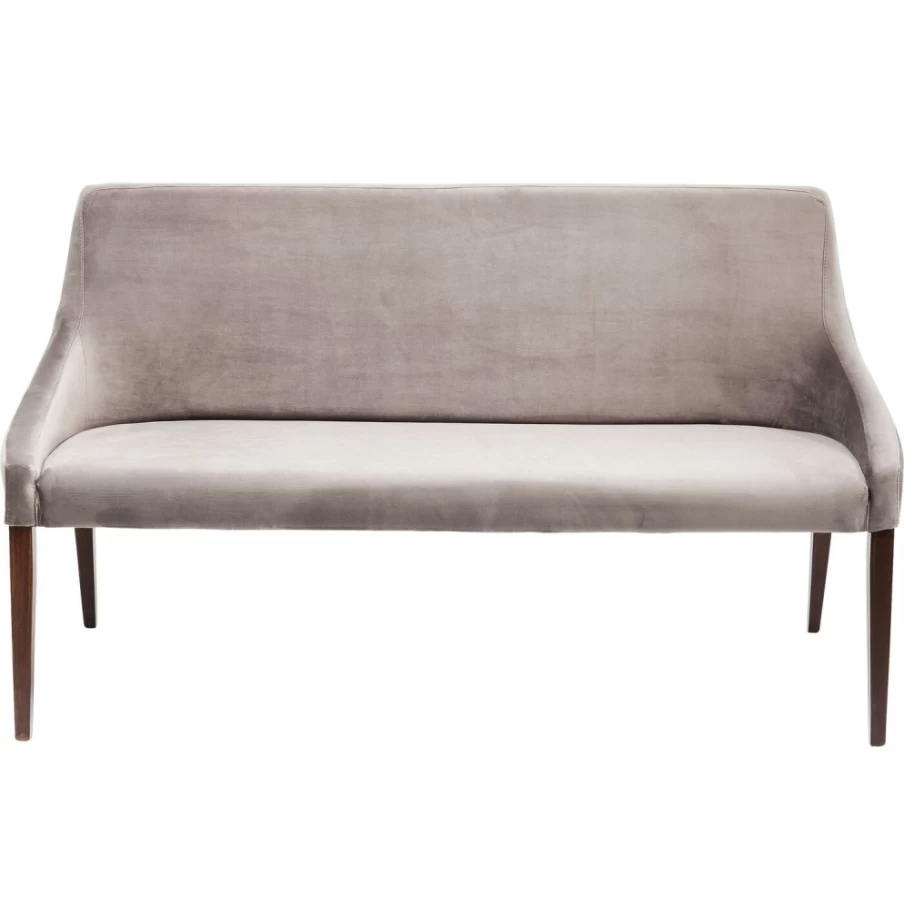 KARE Design Modern Velvet Grey Bench with Armrests - Stylish Living Room Seating