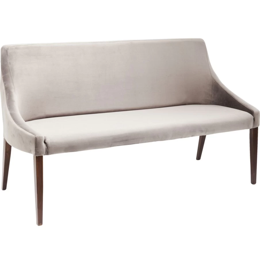 KARE Design Modern Velvet Grey Bench with Armrests - Stylish Living Room Seating