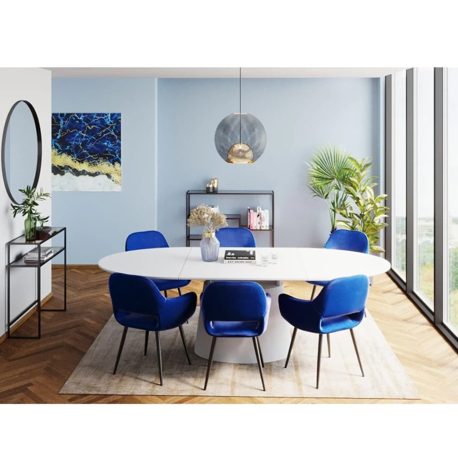 KARE Design Benvenuto White Extension Dining Table 200 x 110 cm with 50 cm Leaf