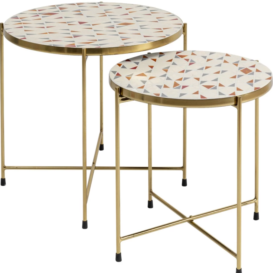 KARE Design Priya White Side Table Set of 2 - Modern Nightstands for Bedroom