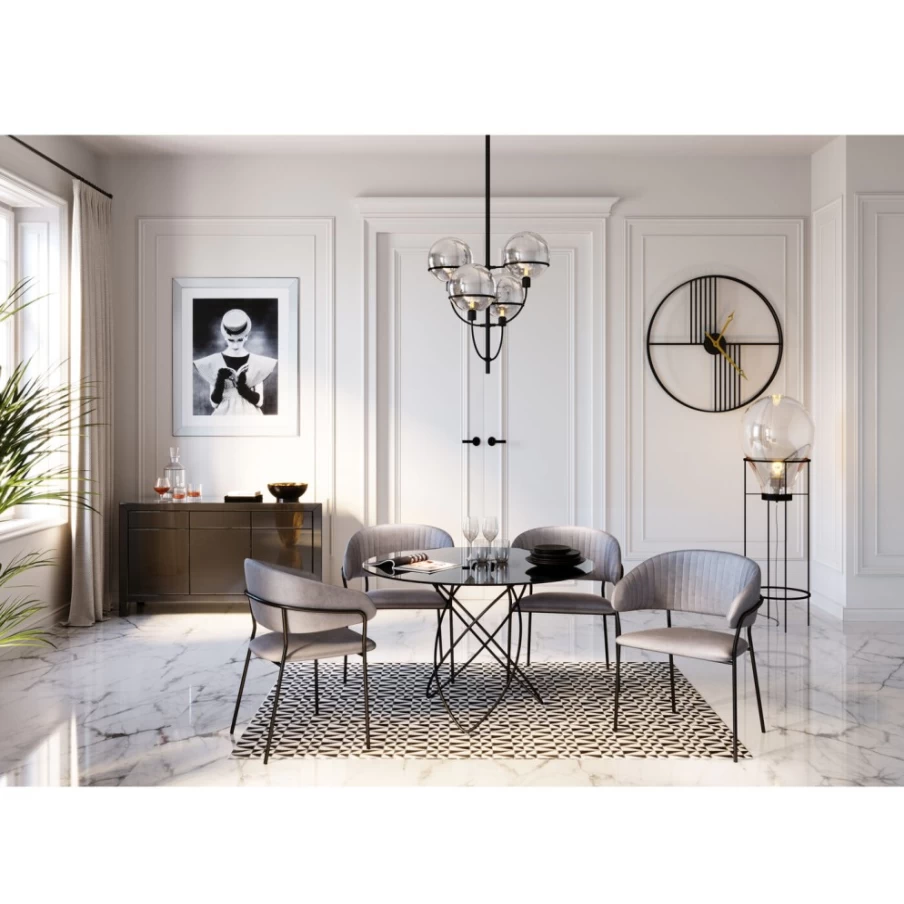 KARE Design Modern Wall Clock with Strings, 60cm Diameter, Decorative Round Clock for Living Room
