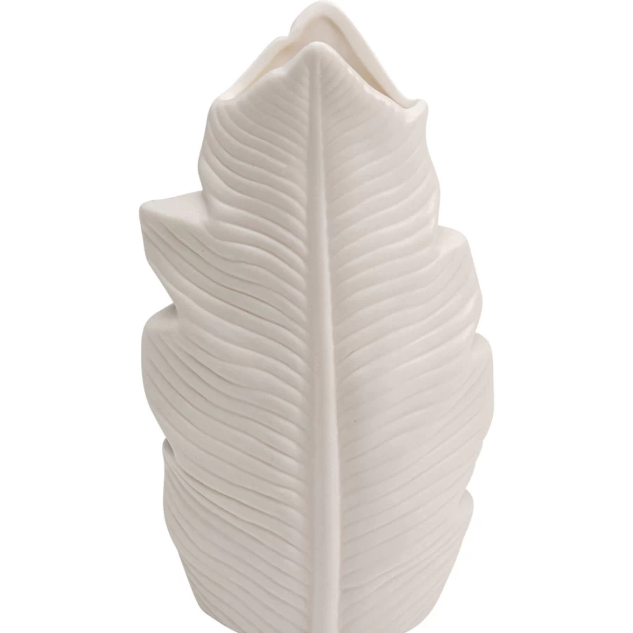 "KARE Design Modern Leaf Vase - 20cm Handcrafted Ceramic Home Decor"